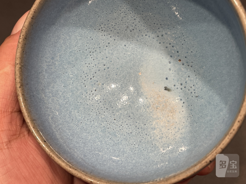 明 钧窑天青釉鸡心盏 - 图8